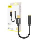 Adaptor Audio USB-C la Jack 3.5mm Baseus L54, Negru, Compatibil Telefoane USB-C (Fara Samsung, Sony, HTC, Google, Ulefone)