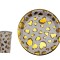 Set 8 pahare 8.5 cm, 175 ml si 8 farfurii de carton, 18 cm, Auriu / Alb