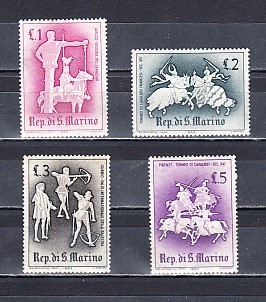 A12 S2 5 - Timbre foarte veche - San Marino - statui foto