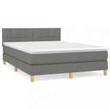 Cumpara ieftin Pat box spring cu saltea, gri inchis, 140x200 cm, textil