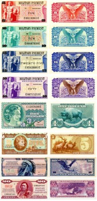 REPRODUCERI lot de 8 bancnote serie 692 MILITARY PAYMENT CERTIFICATES foto