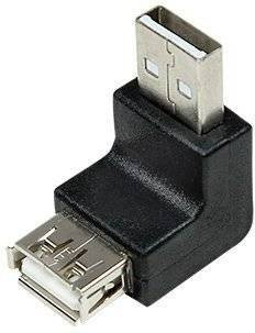 Adaptor USB 2.0 A soclu mama - USB A mufa tata in unghi LOGILINK foto