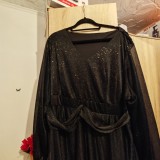 Rochie lungă de ocazie neagră cu sclipici Shein Curve 4XL &ndash; Ca nouă