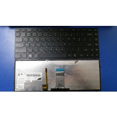 Tastatura laptop Lenovo G40-70 Flex 2 14 Black frame Black Backlit US Pulled