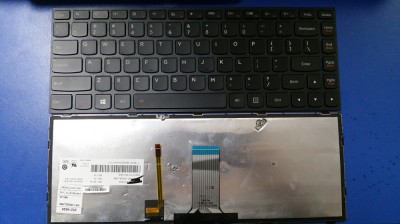 Tastatura laptop Lenovo G40-70 Flex 2 14 Black frame Black Backlit US Pulled foto