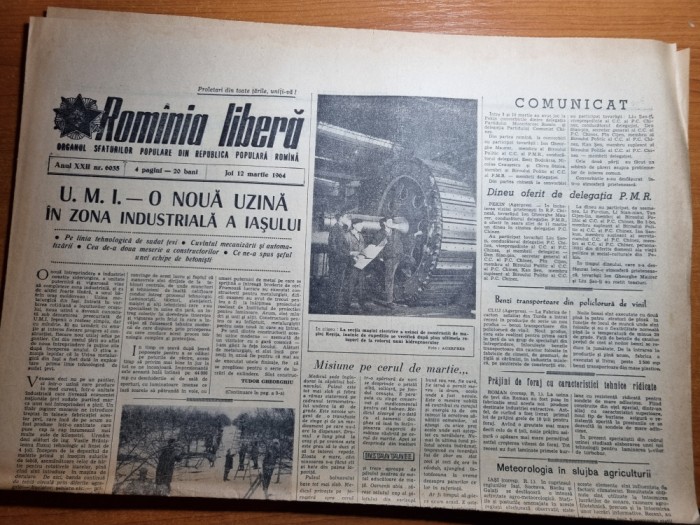 romania libera 12 martie 1964-art. orasul ploiesti,piatra neamt,turnu severin
