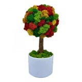Pomisor cu licheni naturali stabilizati cu trunchi printat 3D, mic (28x14x14 cm), Multicolor, Eventissimi&reg;
