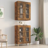 Gossi dulap de perete suspendat, stejar fumuriu, 69,5x34x90 cm