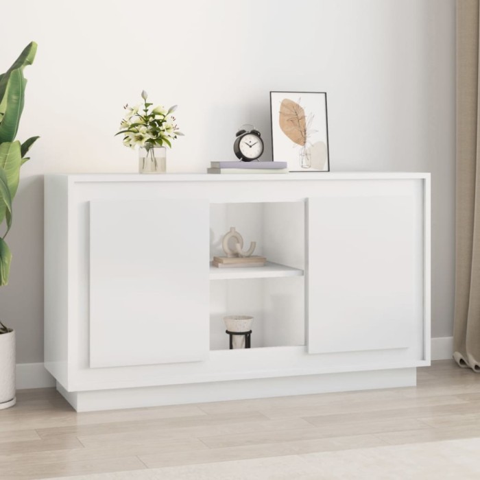 vidaXL Servantă, alb extralucios, 102x35x60 cm, lemn prelucrat