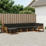 Cumpara ieftin Set de canapele de exterior 7 buc. 7-Locuri Natural si Negru