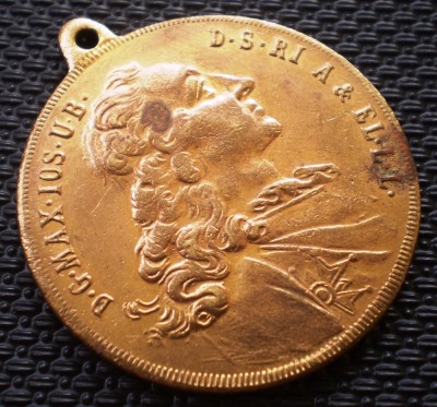 1.096 MEDALIE GERMANIA BAYERN MAXIMILIAN I JOSEPH PATRONA BAVARIAE 1760 foto