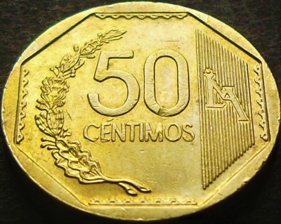 Moneda exotica 50 CENTIMOS - PERU, anul 2006 * Cod 3895 foto