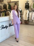 Cumpara ieftin Pantaloni lila drepti din stofa
