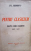 N. I. Herescu - Pentru clasicism (1937)