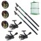 Set pescuit sportiv cu lanseta EastShark de 2.7m, 3 mulinete CFC2000, 3 fire si juvelnic cu 3 inele