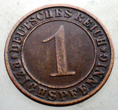 B.273 GERMANIA WEIMAR 1 REICHSPFENNIG 1935 A foto