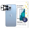 Folie de protectie Camera Spate WZK pentru Apple iPhone 15 Pro Max, Sticla Securizata, Neagra
