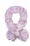 Fular din blana ecologica U, Dacali, roz, Multicolor, Marime universala