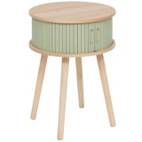 Noptiera rotunda verde Atmosphera Nysos, cu 2 usi glisante si raft, 40x54 cm