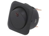 Comutator Rocker ON-OFF cu LED, 25A, 12V, Negru