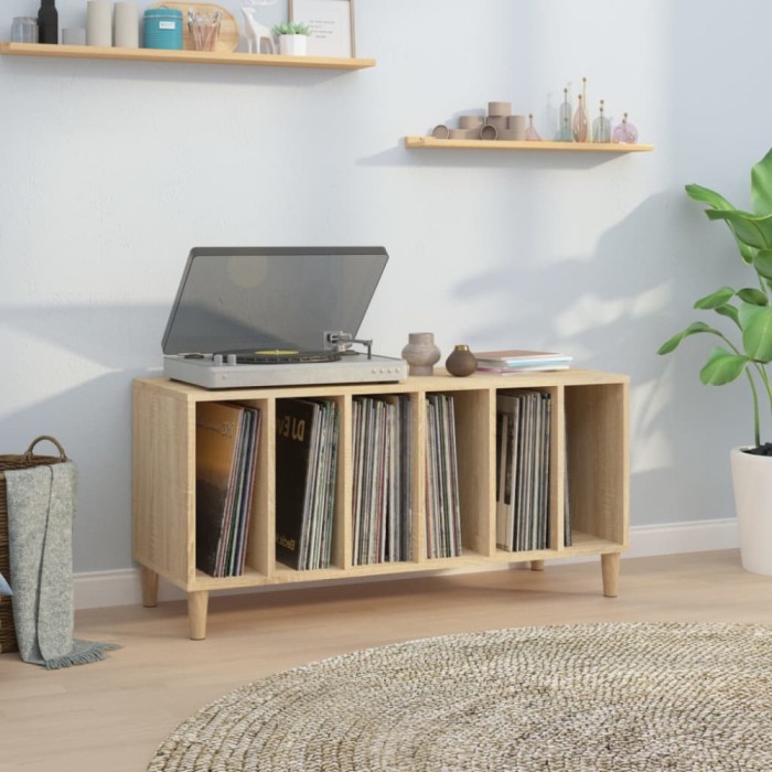 vidaXL Dulap pentru discuri stejar sonoma 100x38x48 cm, lemn prelucrat 831976
