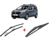 Cumpara ieftin Set 3 stergatoare DACIA DOKKER Box Body/MPV 2012-2021, pentru parbriz si luneta, Valeo Silencio