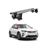 Bare transversale aluminiu pentru Kia Stonic 2017+ plafon neted, argintiu/negru