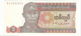 Bancnota 1 kyat, UNC 1990 - Myanmar