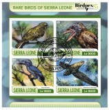 SIERRA LEONE 2017 - Pasari rare/ set complet - colita + bloc