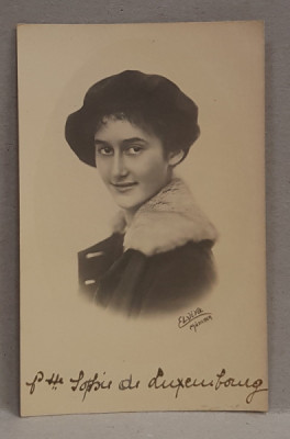 PRINTESA SOPHIE DE LUXEMBOURG , CARTE POSTALA ILUSTRATA , MONOCROMA, NECIRCULATA , DATATA 1921 foto
