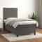 vidaXL Pat box spring cu saltea, gri &icirc;nchis, 90x190 cm, catifea 3142876