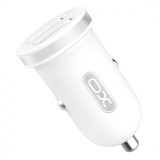Incarcator Auto cu cablu Lightning XO Design TZ08, 2.1A, 2 X USB, Alb