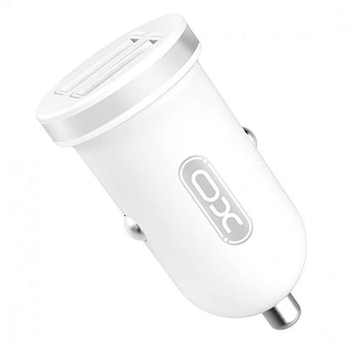 Incarcator Auto cu cablu Lightning XO Design TZ08, 2.1A, 2 X USB, Alb