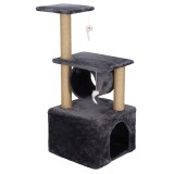 Ansamblu de joaca pentru pisici, cu loc pentru zgariat, ascuns, platforma, 62cm, gri inchis Household NewTrend