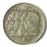BELGIA 100 FRANCI 1951 ALINIAMENT MONEDA ARGINT XF AUNC, Europa