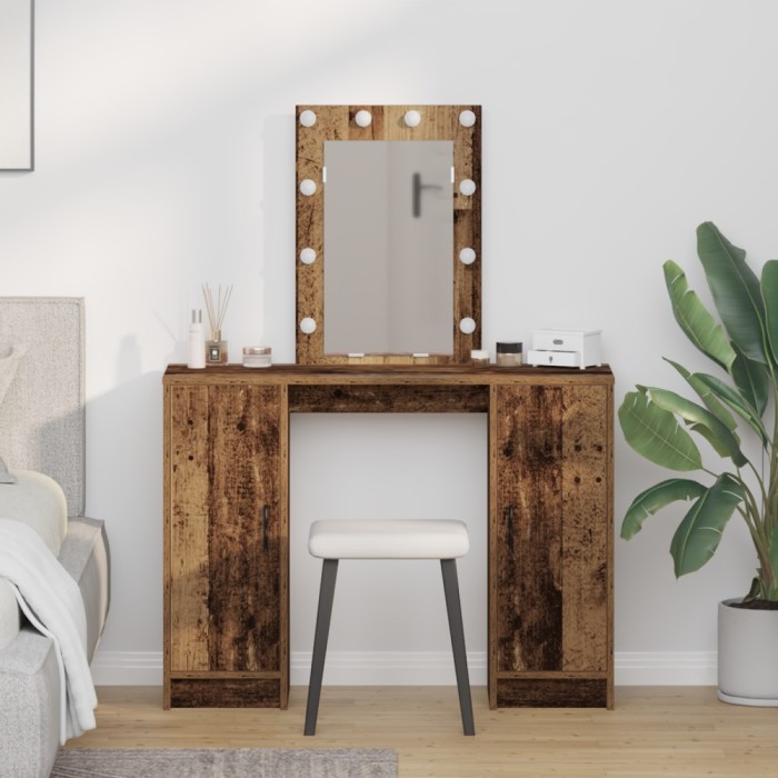 vidaXL Masă de Machiaj cu ușă Maro 102 x 33 x 135 cm Lemn compozit 865188