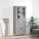 vidaXL Dulap &icirc;nalt, gri sonoma, 69,5x34x180 cm, lemn compozit