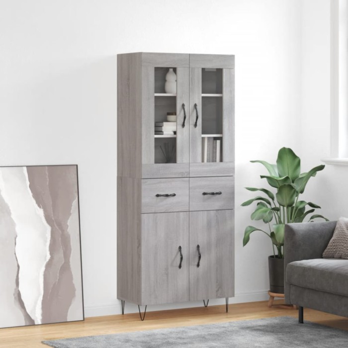 vidaXL Dulap &icirc;nalt, gri sonoma, 69,5x34x180 cm, lemn compozit 3198567