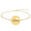 Ingrid - Bratara personalizata banut cu nume din argint 925 placat cu aur galben 24K