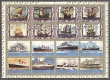 Ajman 1973 Ships, perf. sheetlet, used T.361, Stampilat