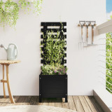 Jardiniera gradina cu raft negru 39x39,5x114 cm, lemn masiv pin GartenMobel Dekor, vidaXL