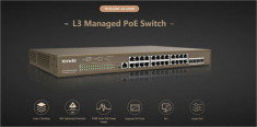 TENDA 24PORT GIGABIT L3 MANAGED SWITCH SafetyGuard Surveillance foto