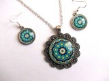 set colier si cercei cu mandala 34043