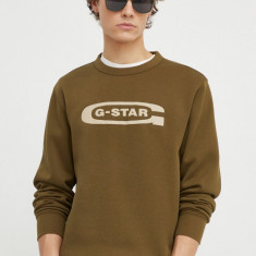 G-Star Raw bluza barbati, culoarea verde, cu imprimeu