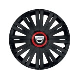 Cumpara ieftin Set 4 capace roti Negre Cu Inel Rosu Active R16 pentru gama auto Dacia, Autohelix MSA