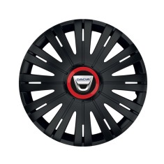 Set 4 capace roti Negre Cu Inel Rosu Active R15 pentru gama auto Dacia