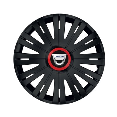 Set 4 capace roti Negre Cu Inel Rosu Active R16 pentru gama auto Dacia foto