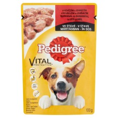 Hrana umeda caini, Pedigree, plic 100 g, toate taliile, adult, carne de vita si miel