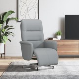 VidaXL Fotoliu rabatabil cu suport de picioare, gri deschis, textil
