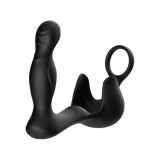 Vibrator anal și testicular ARMONY Surround, cu inel pentru penis și telecomandă, 3 funcții de rotație, 9 funcții de vibrație, negru
